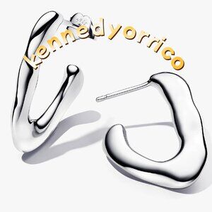 Pandora Organically V-shaped Open Hoop Earrings